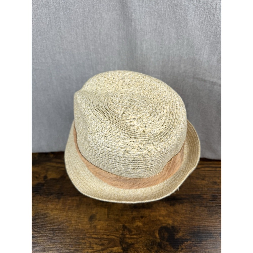 Gap women's Metallic banded straw fedora S/M - Picture 5 of 13